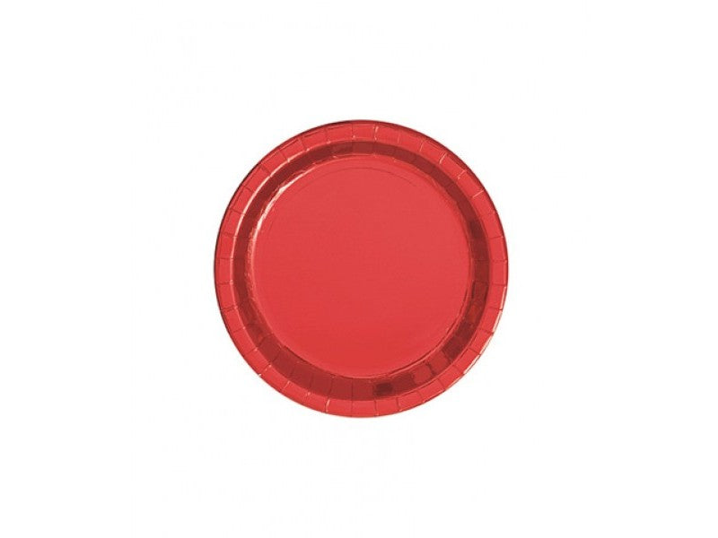 7" RED METALLIC PAPER PLATES