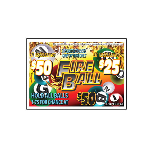 FIREBALL PULL TAB 75 TICKETS