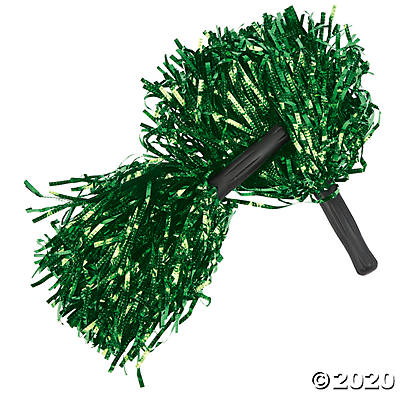 Green Metallic Foil Pom Poms