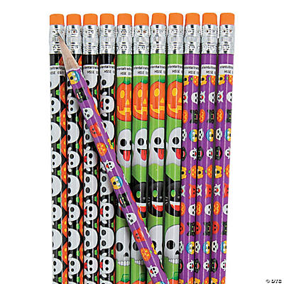HALLOWEEN EMOJI PENCILS 12PCS