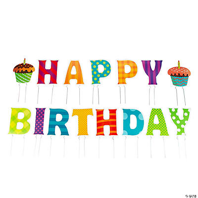 HAPPY BIRTHDAY COLORFUL YARD SIGN KIT