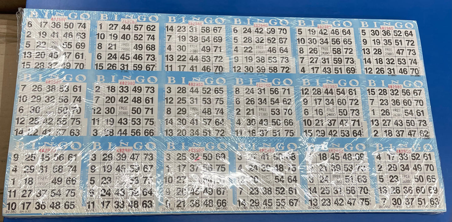 18 ON 10 UP BINGO PAPER PACKET