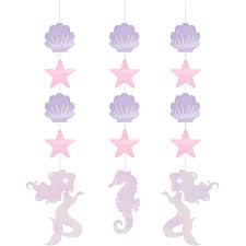 MERMAID SHINE HANGING CUTOUTS 3CT