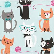 Purr-fect Cat Party Beverage Napkins