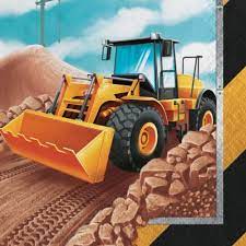 Big Dig Construction Birthday Beverage Napkins
