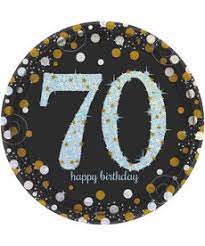 SPARKLING CELEBRATION 70TH BIRTHDAY PLATES