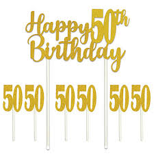 HAPPY 50TH BIRTHDAY - CAKE TOPPER
