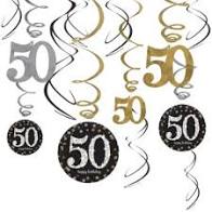 50TH SWIRL DECORATIONS - SPARKLING CELEBRATION
