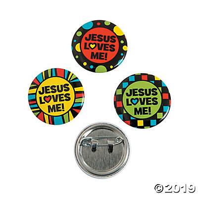 JESUS LOVES ME MINI BUTTONS