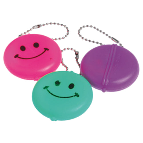 KEYCHAIN - SMILE FACE COIN PURSE 12 CT/PKG
