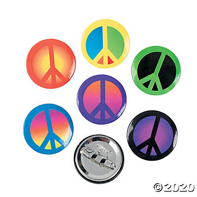 Mini Metal Peace Sign Buttons