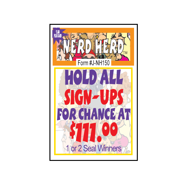 NERD HERD PULL TAB, 150 TICKETS HornerNovelty