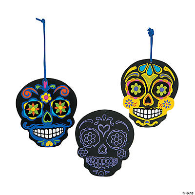 HALLOWEEN DAY OF THE DEAD MAGIC SCRATCH CRAFT KIT 12CTS