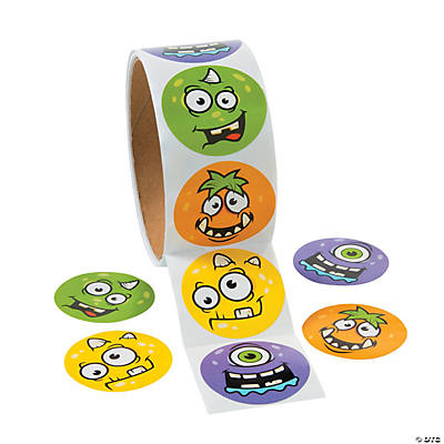 MONSTER FACE ROLL STICKER 100PCS