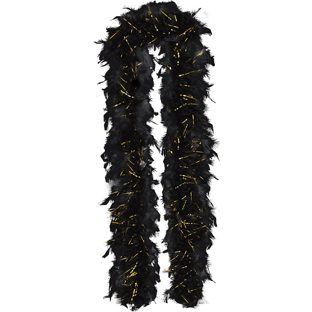 Roaring 20's Black / Gold Feather Boa
