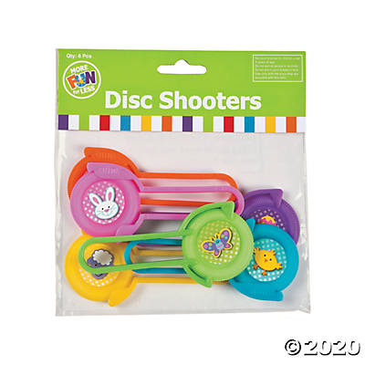 PLASTIC EASTER DISC SHOOTERS, 6 PIECES