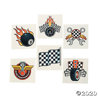 Race Car Temporary Tattoos