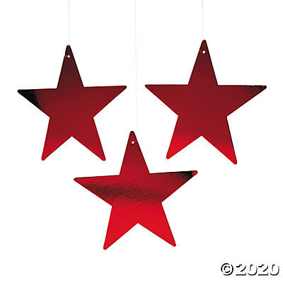 12" Metallic Red Star Cutouts