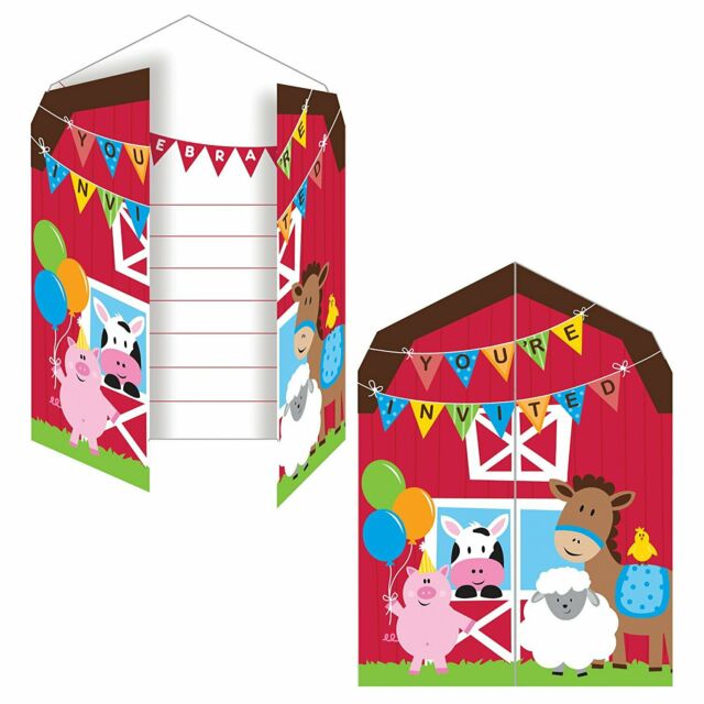 FARMHOUSE BIRTHDAY INVITATIONS 8CT