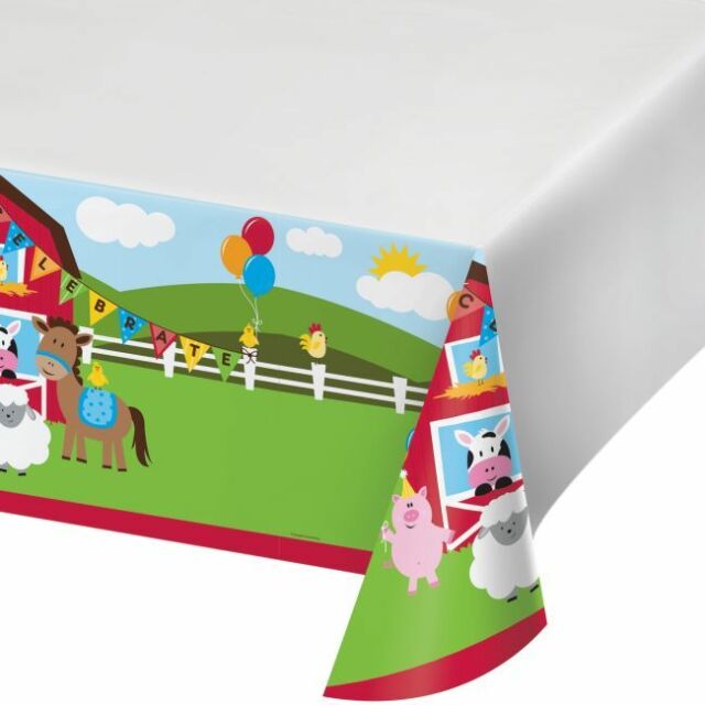 FARMHOUSE BIRTHDAY PLASTIC TABLE COVER