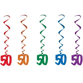 50th Birthday Hanging Whirls - 5ct.