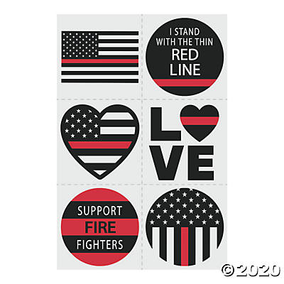 THIN RED LINE TEMPORARY TATTOOS 72PCS