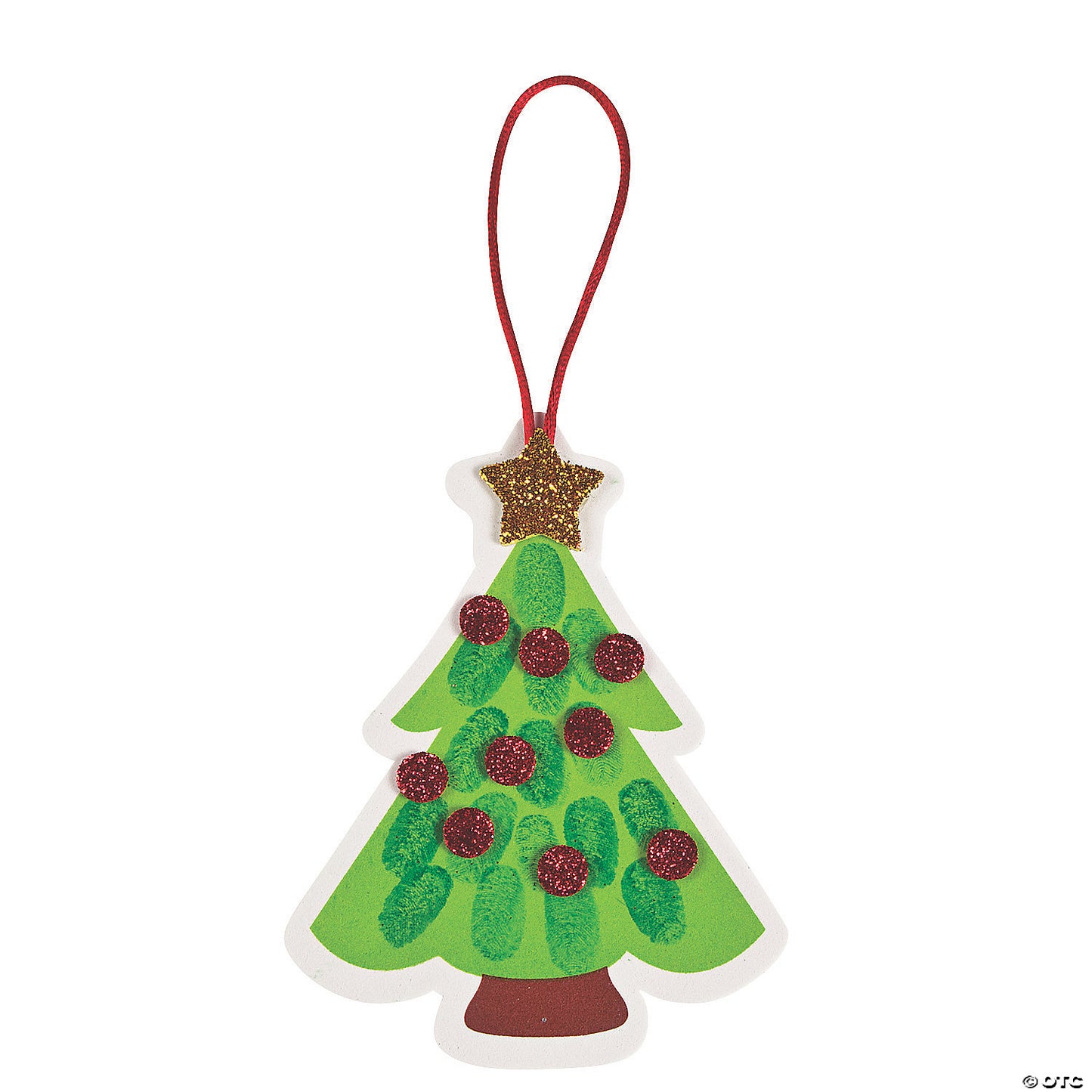 THUMBPRINT CHRISTMAS TREE ORNAMENT CRAFT KIT MAKES 12