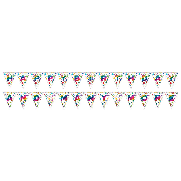 HAPPY BIRTHDY HOLOGRAPHIC PENNANT BANNER