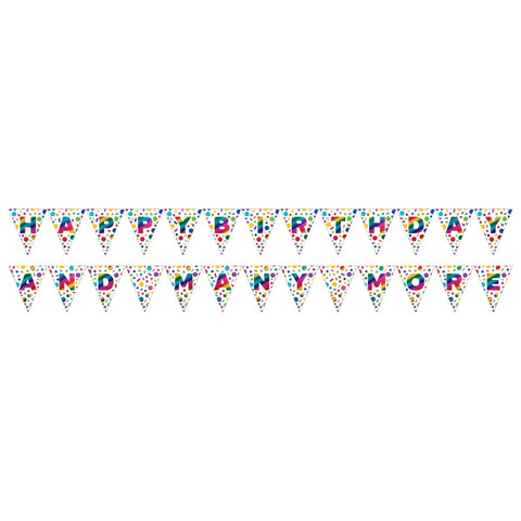 HAPPY BIRTHDY HOLOGRAPHIC PENNANT BANNER