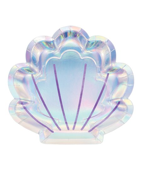 MERMAID SHINE HOLOGRAPHIC SHELL PLATES 8CT