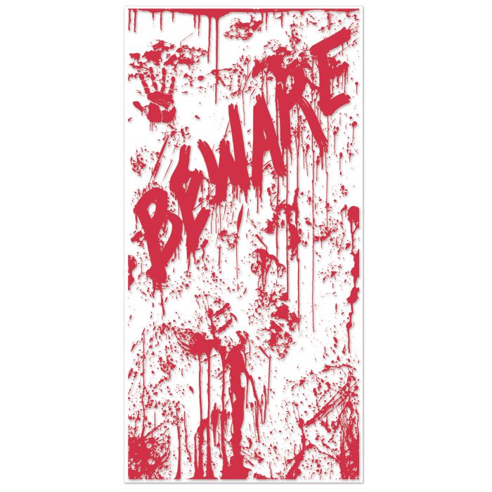 Bloody "BEWARE" Door Cover - 60" x 30"