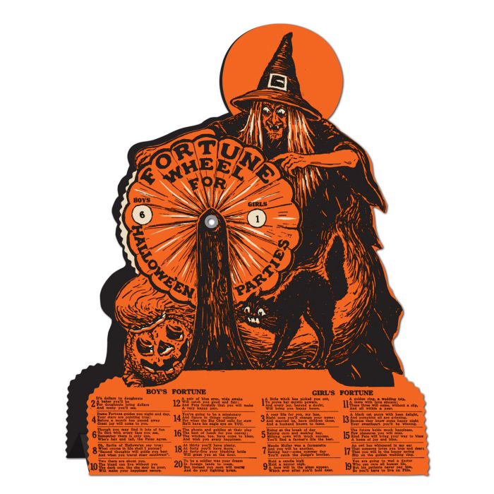 Vintage Halloween Witch Fortune Wheel