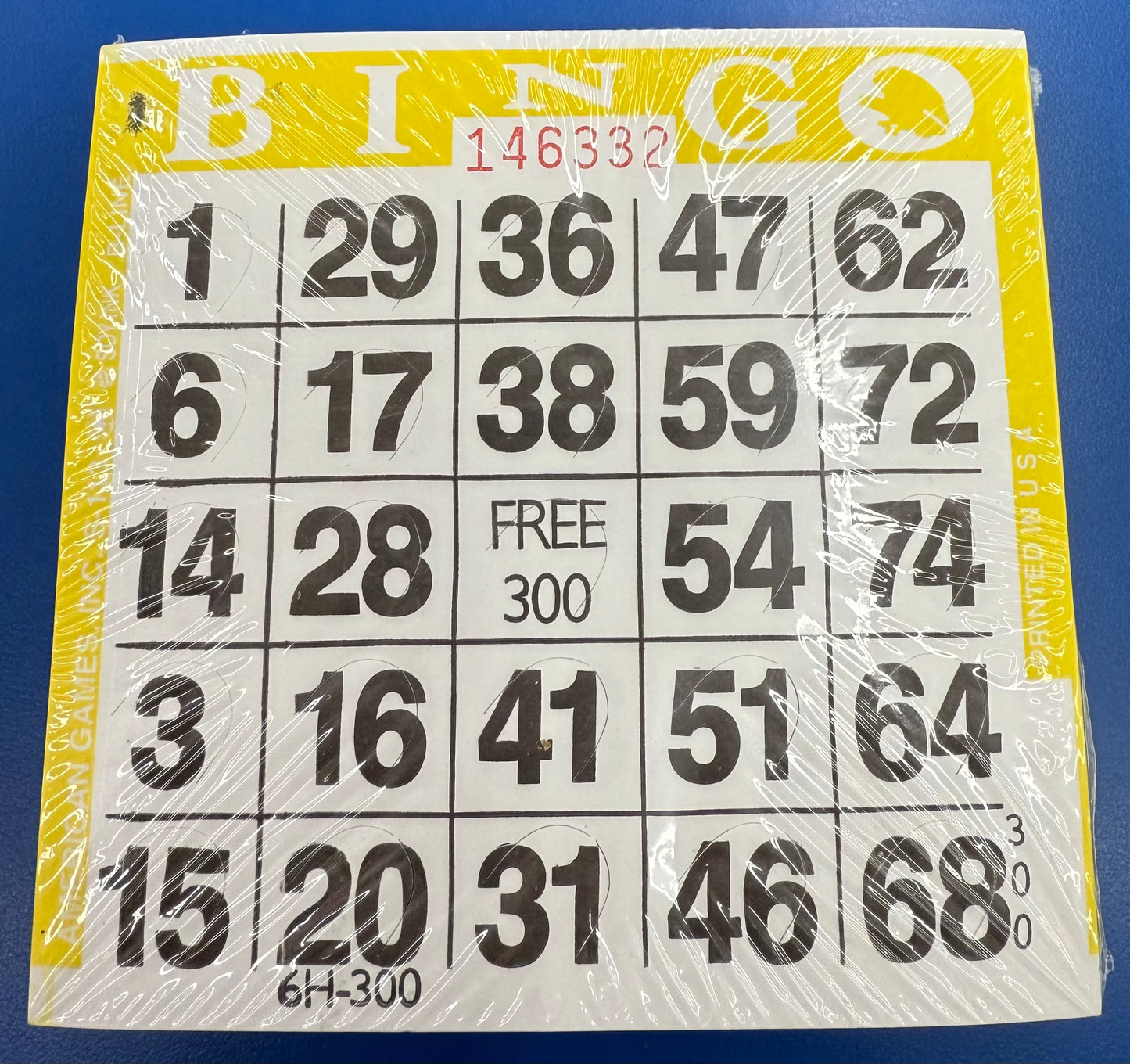 Bingo Single Pushout Bingo Sheets - 100pcs