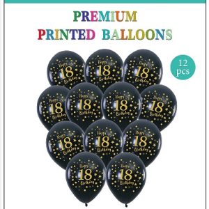 Happy 18th Birthday 12" Latex Balloons - 12ct.