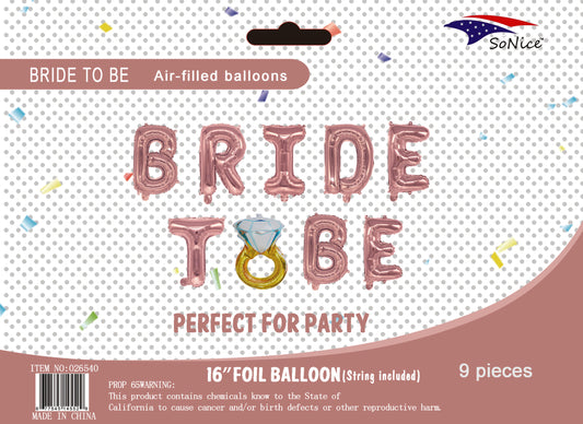 Bride To Be Rose Gold Balloon Banner