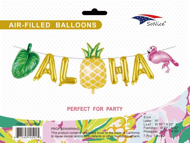 Aloha Balloon Banner - 7ct.