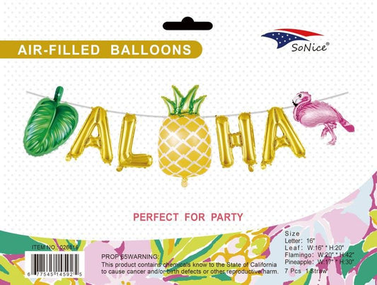 Aloha Balloon Banner - 7ct.