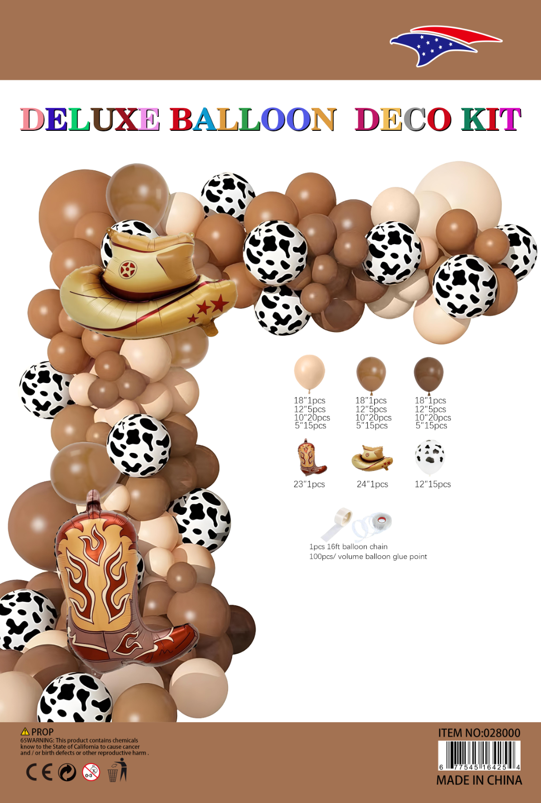 Cowboy Theme Deluxe Balloon Deco Kit