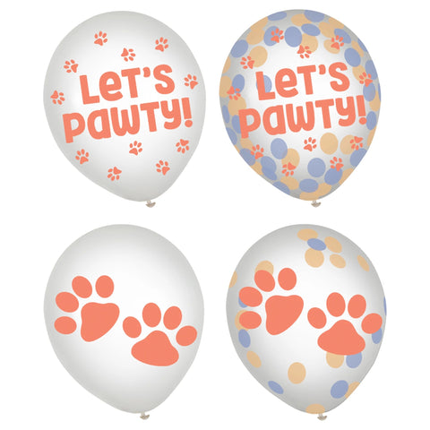 Lets Pawty Confetti Latex Balloons