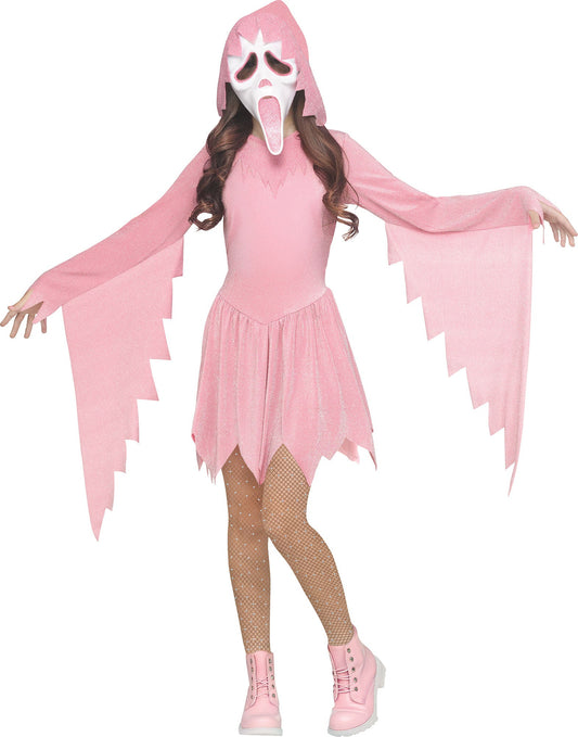 Pink Glitter Ghost Face Child Costume