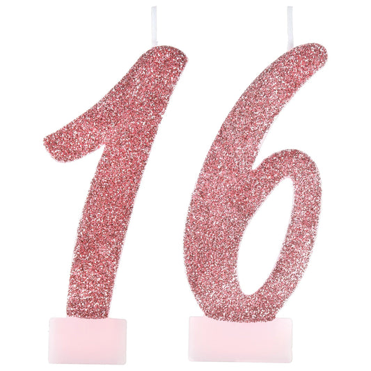 Sweet 16 Glitter Candle Set