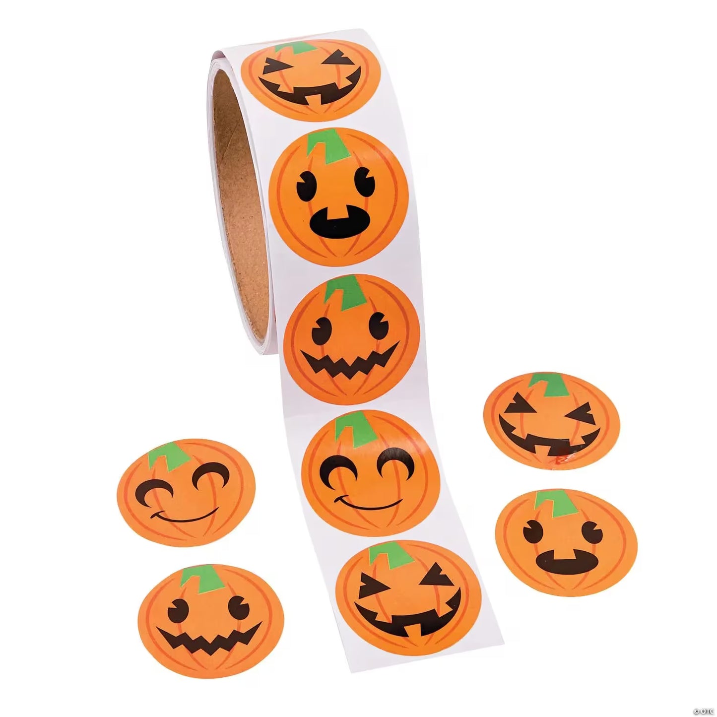 Jack-O-Lantern Sticker Rolls - 100ct.
