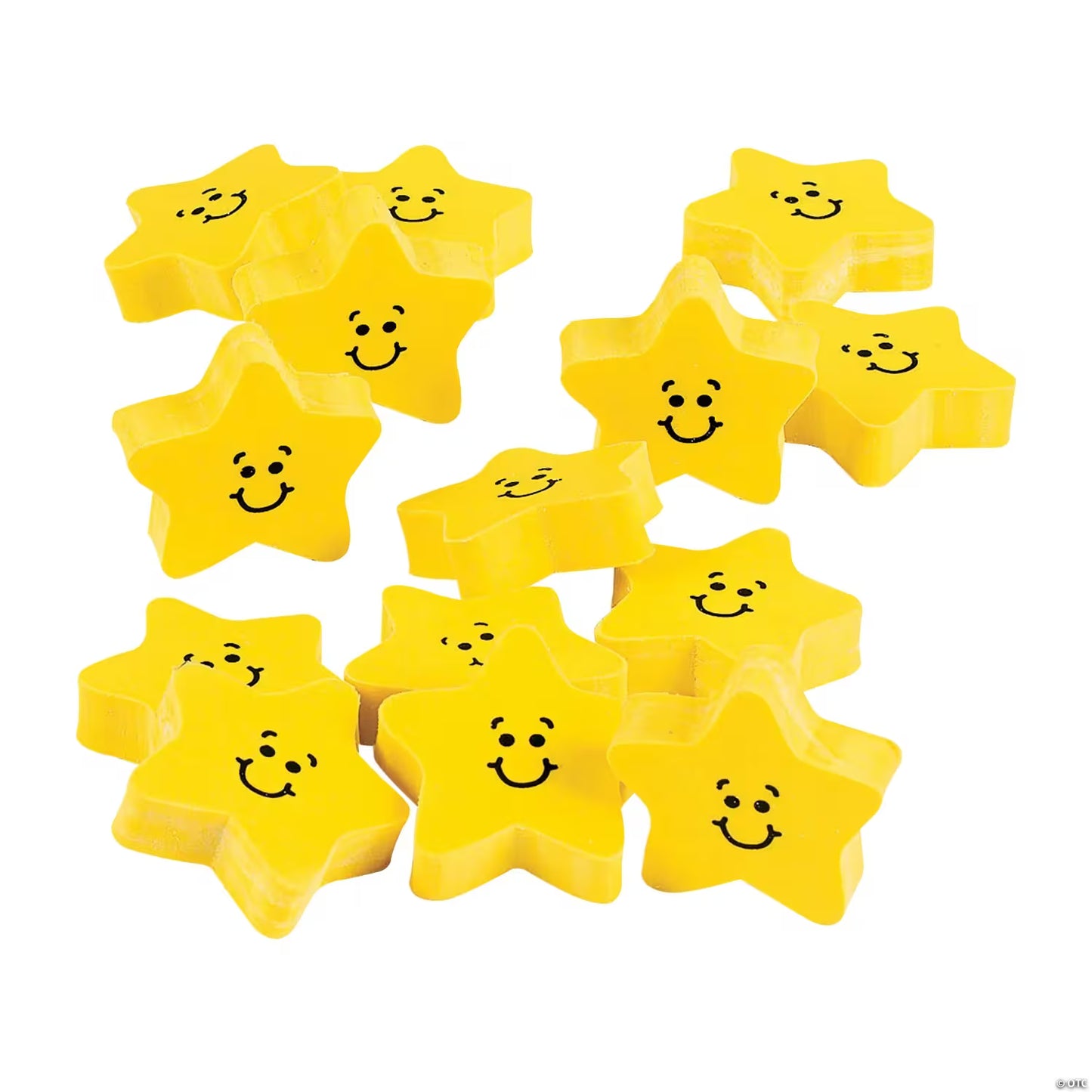 Smile Face Star Erasers - 24ct.