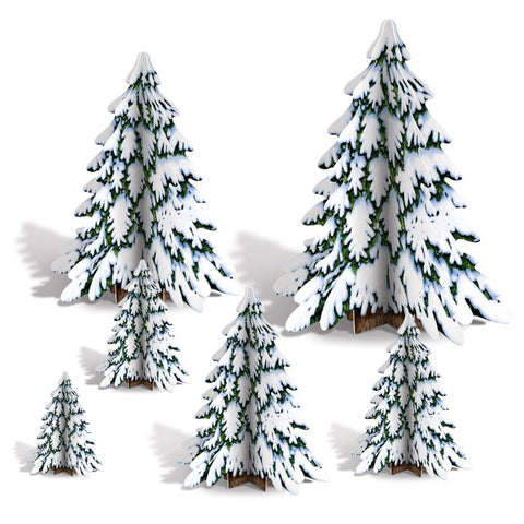 3-D Winter Pine Tree Centerpieces