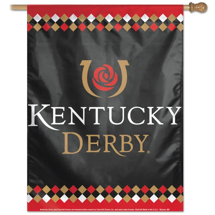 Kentucky Derby Vertical Flag - 28" x 40" Size