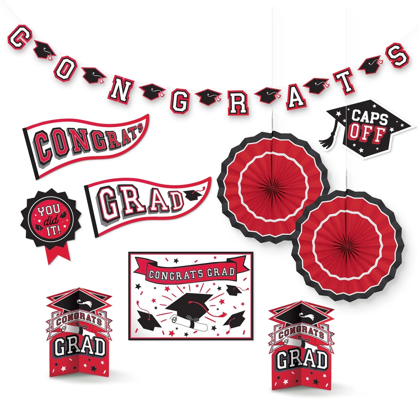 Red Graduation Room Decorating Kit