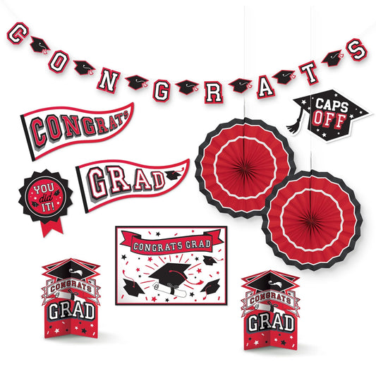 Red Graduation Room Decorating Kit