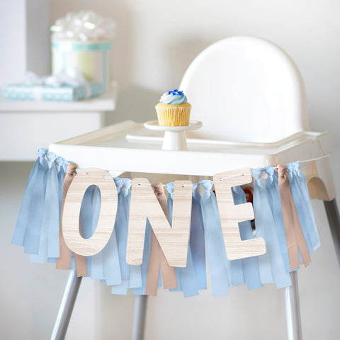 Boys First Birthday High Chair Banner