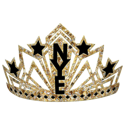 New Years Glitter Crown - Black, Silver, & Gold