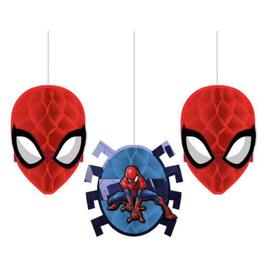 Spiderman Honeycomb Decorations - 3ct